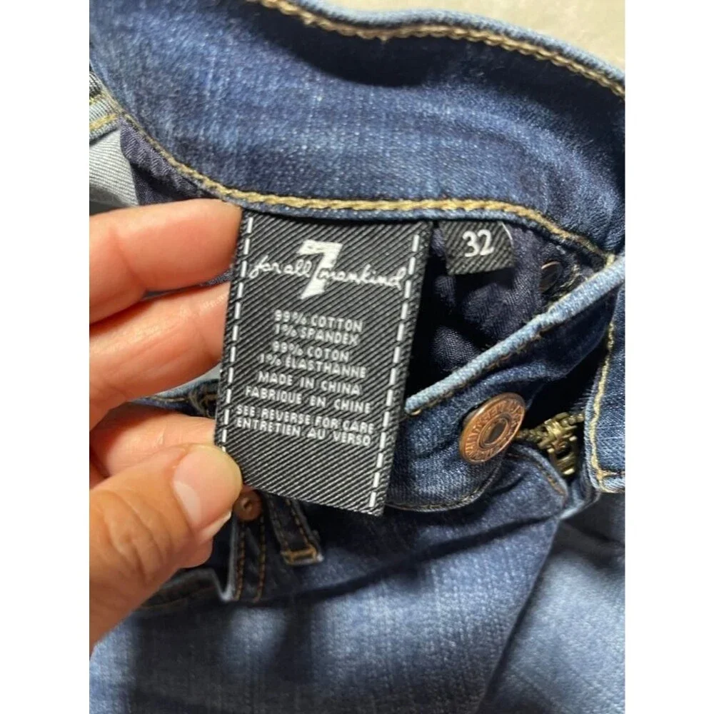 7 For All Mankind Roxanne Ankle Jean Women Size 32 Bair Crop Slim Denim - Picture 9 of 15